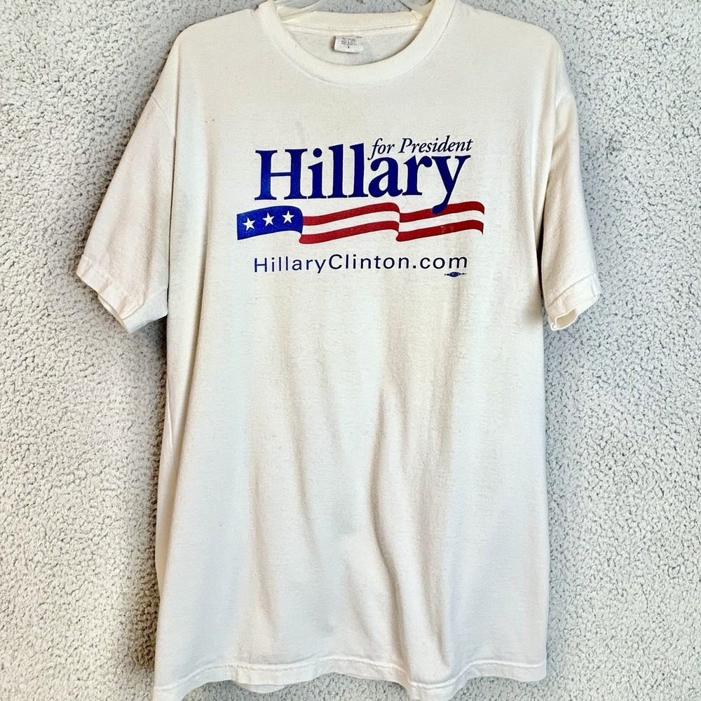 Hillary Clinton For President Union TEE T Shirt Size Large Made In USA